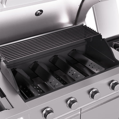 TYTUS Fresno 5-Burner LP/NG Convertible Grill in Stainless Steel + Shadow Stone - TDT-021-0702