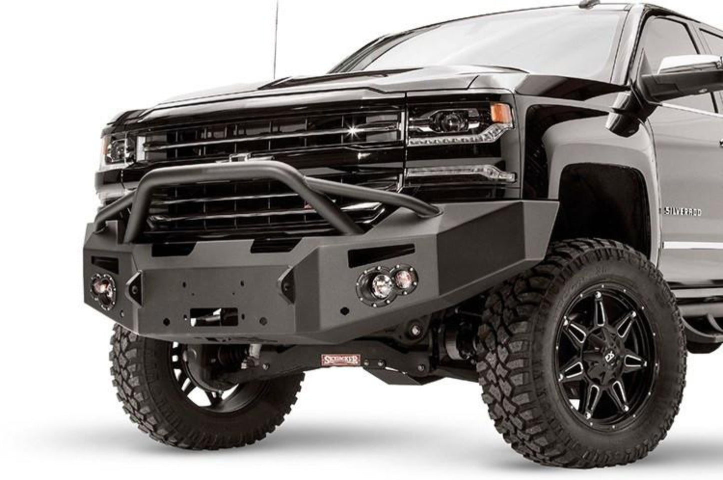 Fab Fours CS16-F3852-1 Chevy Silverado 1500 2016-2018 Premium Front Bumper Winch Ready with Pre-Runner Guard