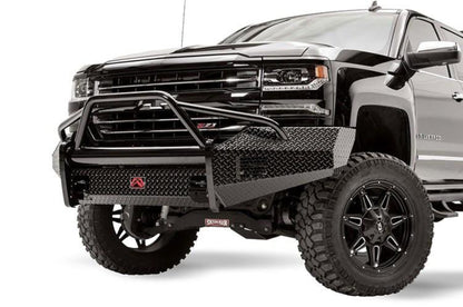 Fab Fours CS16-K3862-1 Chevy Silverado 1500 2016-2018 Black Steel Front Bumper Pre-Runner Guard with Tow Hooks