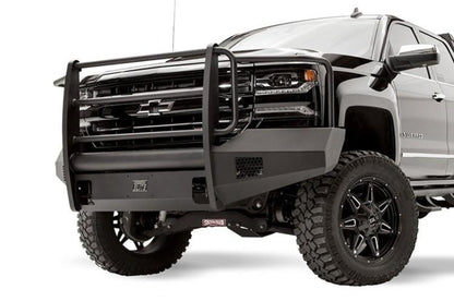 Fab Fours CS16-R3860-1 Chevy Silverado 1500 2016-2018 Black Steel Elite Front Bumper Full Guard with Tow Hooks