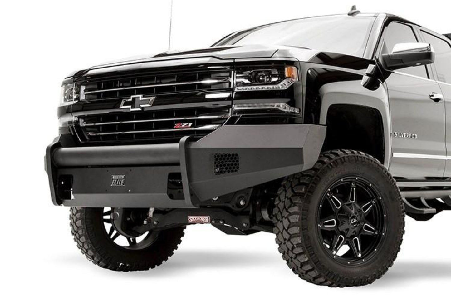 Fab Fours CS16-R3861-1 Chevy Silverado 1500 2016-2018 Black Steel Elite Front Bumper No Guard with Tow Hooks