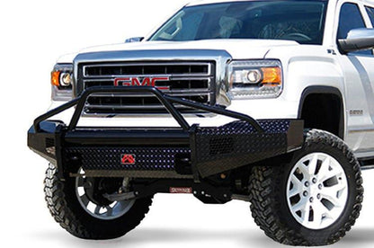 Fab Fours GS14-K3162-1 GMC Sierra 1500 2014-2015 Black Steel Front Bumper Pre-Runner Guard with Tow Hooks