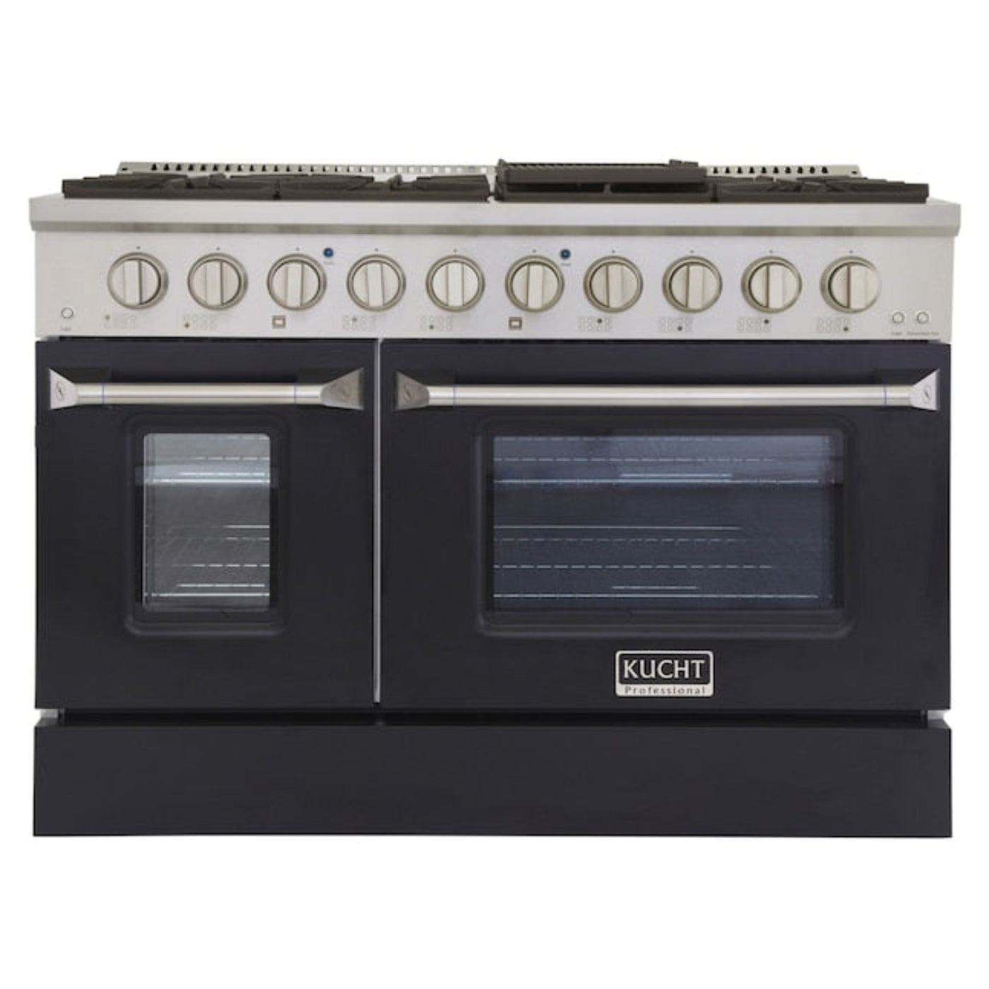 Kucht Professional 48 in. 6.7 cu ft. Propane Gas Range with Black Door and Silver Knobs -  KNG481/LP-K