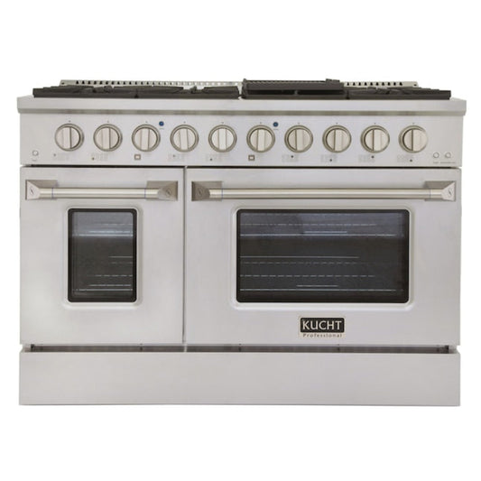 Kucht 48" Pro-Style Propane Gas Dual Fuel Range with 4 Burners in Stainless Steel, -  KDF482/LP-S