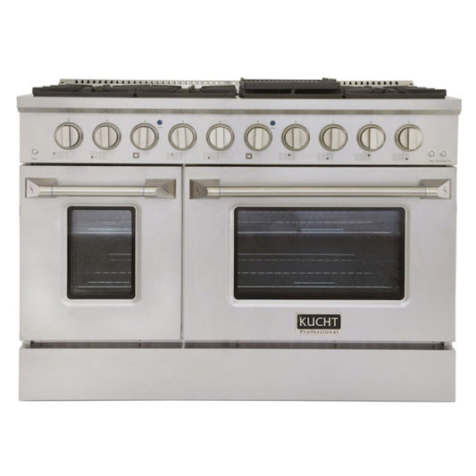 Kucht Professional 48 in. 6.7 cu ft. Natural Gas Range with Silver Knobs -  KNG481-S