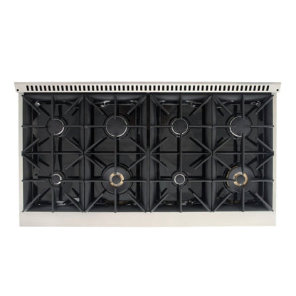 Kucht 48" Pro-Style Natural Gas Dual Fuel Range in Black with Gold Accents, KDF482-K-GOLD - KDF482-K-GOLD