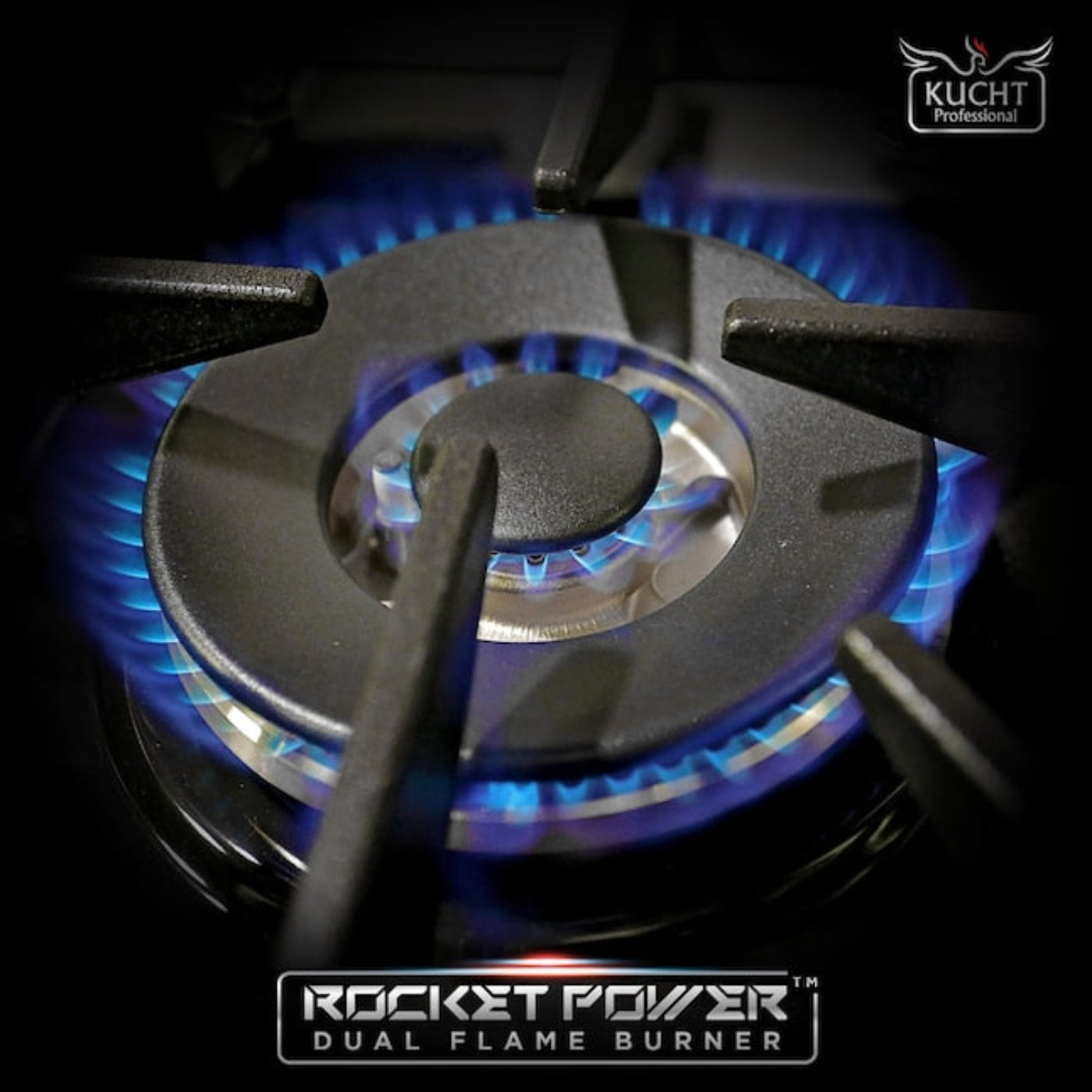 Kucht 48" Pro-Style Natural Gas Dual Fuel Range in Black with Gold Accents, KDF482-K-GOLD - KDF482-K-GOLD