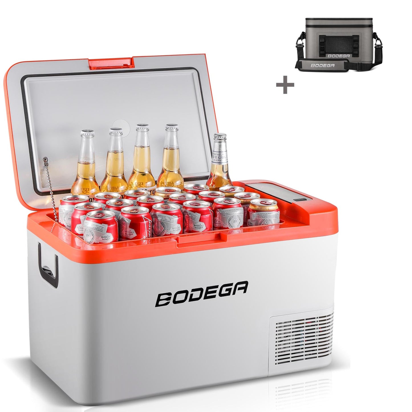 BODEGAcooler 27qt/25L K25 12V Portable Car Fridge Freezer - Orange - K25-OG