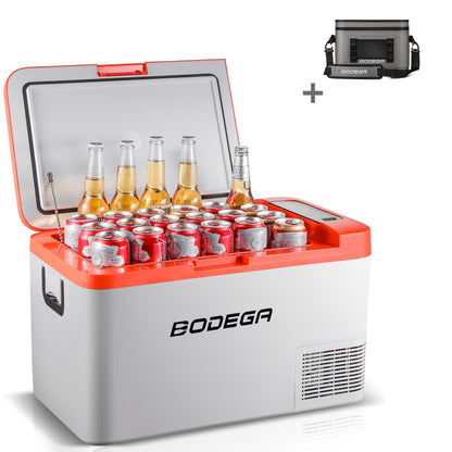 BODEGAcooler 27qt/25L K25 12V Portable Car Fridge Freezer - Orange - K25-OG