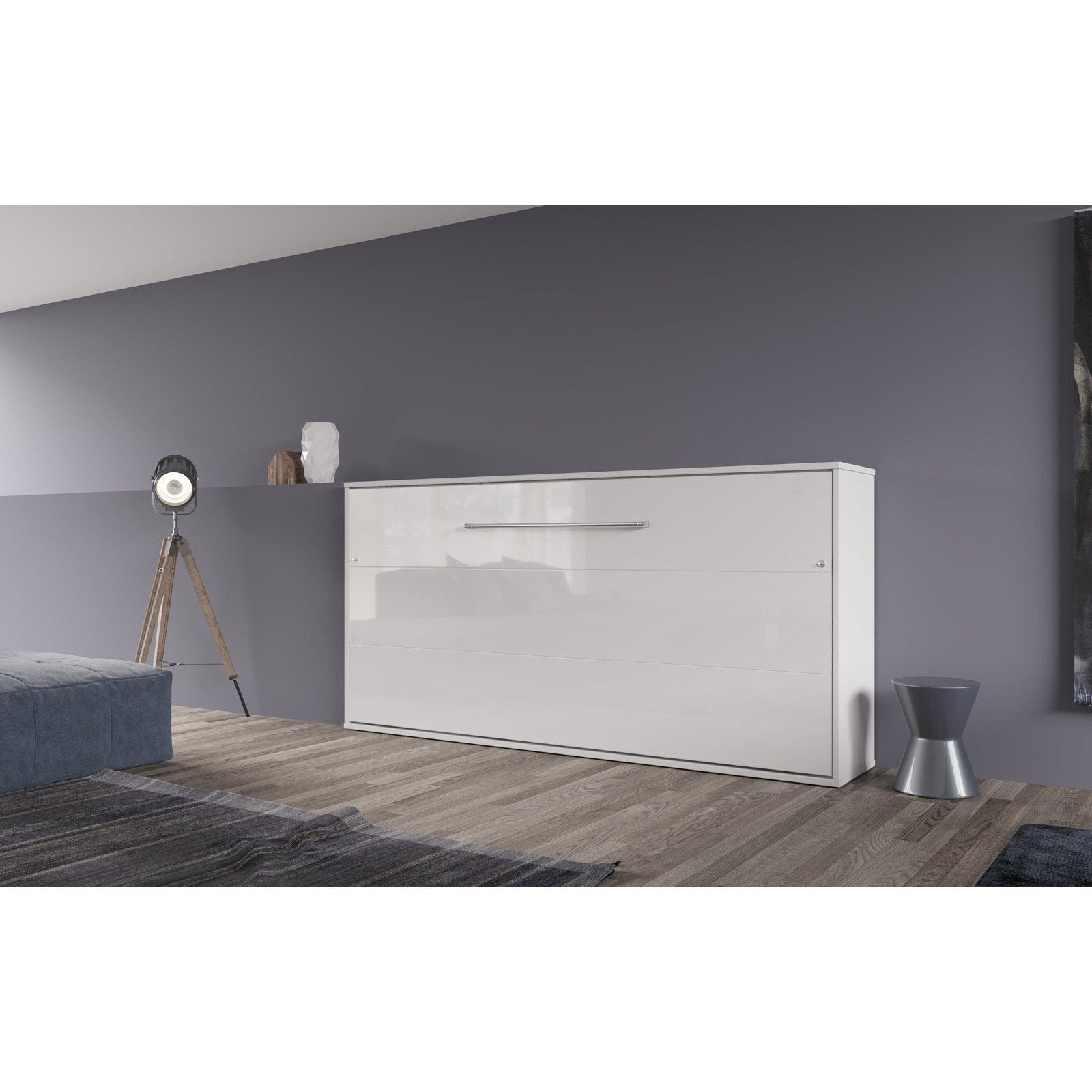 Maxima House European Horizontal TWIN size Murphy Bed INVENTO with mattress and LED - IN-06WLED - Backyard Provider