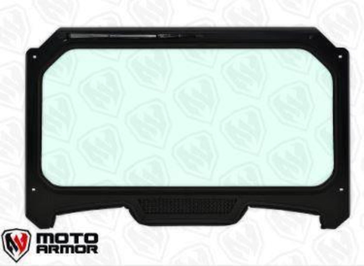 Moto Armor Polaris RZR XP 1000, Turbo Full Glass Windshield (2019+) - MA-RZ19-WS-GLS-BLK-C-Y