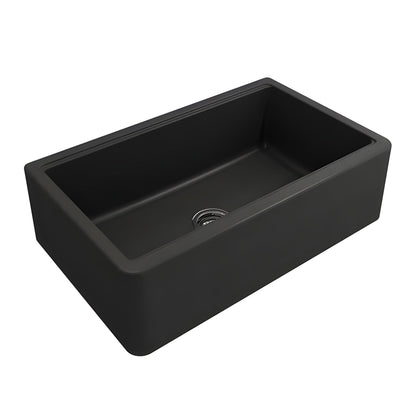 Bocchi 33" Concrete Gray Apron-Front Workstation Granite Composite Kitchen Sink - 1600-506-0120