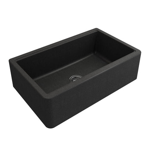 Bocchi 33" Metallic Black Apron-Front Workstation Granite Composite Kitchen Sink - 1600-505-0120