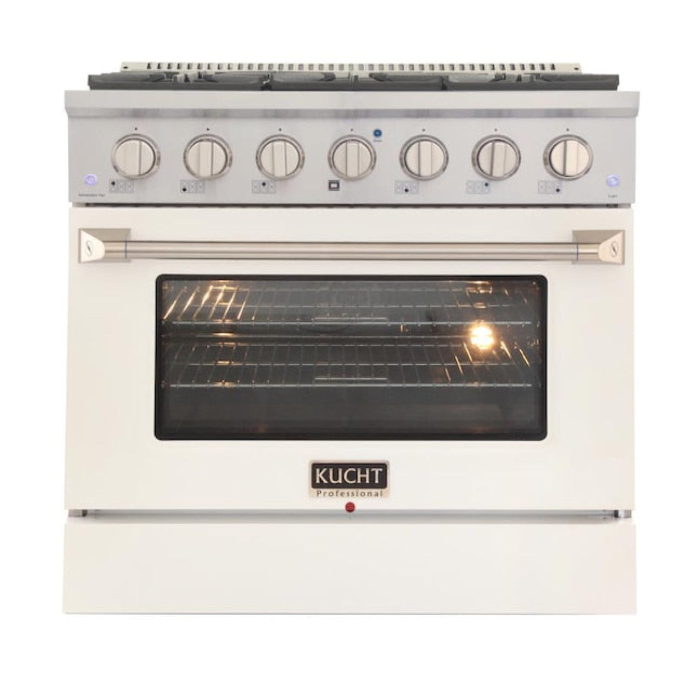 Kucht Professional 36 in. 5.2 cu ft. Propane Gas Range with White Door and Silver Knob -  KNG361/LP-W
