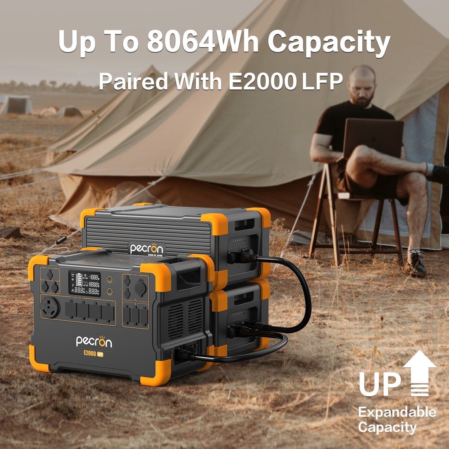 PECRON E2000LFP Expandable Portable Power Station 2000W 1920Wh - E2000LFP