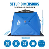 CLAM C-560 Outdoor Portable 7.5 Foot Pop Up Ice Fishing Hub Shelter Tent, 14476 - 160690