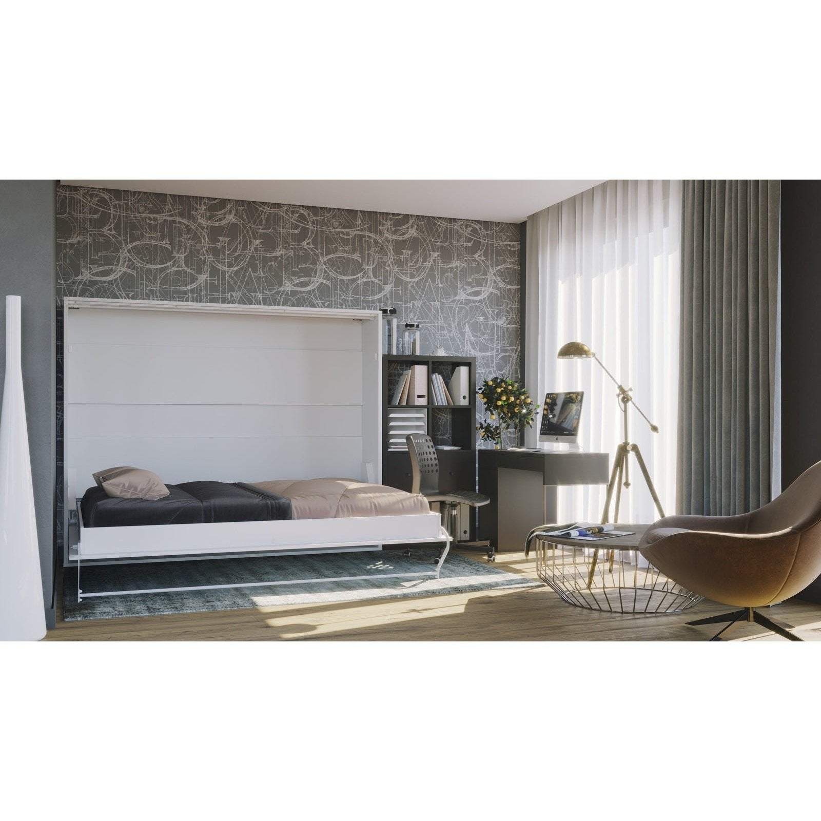 Maxima House Invento Horizontal Wall Bed, European Queen Size - IN-15WG