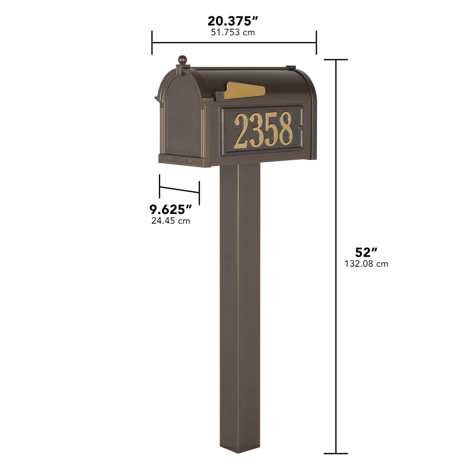 Whitehall Premium Streetside Capitol Mailbox Package -16311