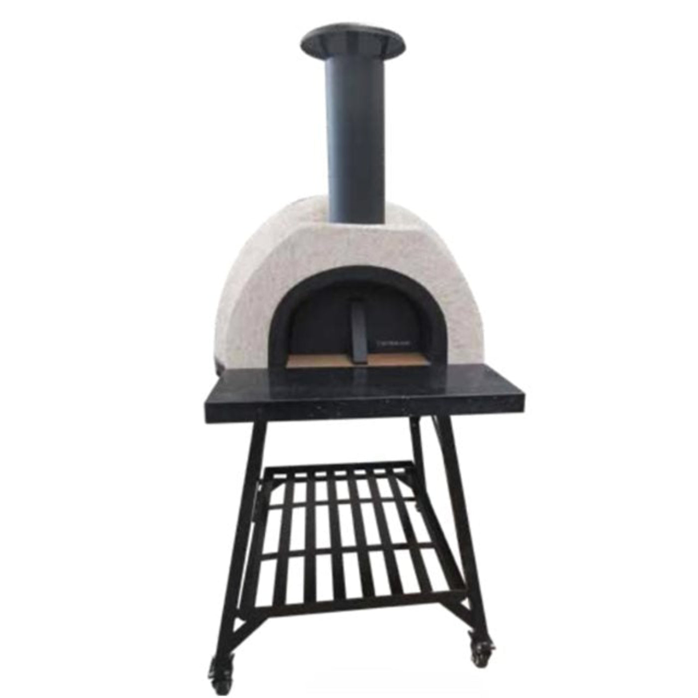 WPPO 37" x 38" x 23" DIY Tuscany Wood-Fired Outdoor Pizza Oven Kit with Stainless Steel Flue and Black Door WDIY-AD70 - WDIY-AD70