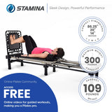 Stamina Products AeroPilates Premier Foldable Reformer Pilates Board Machine w/ Cardio Rebounder -164792