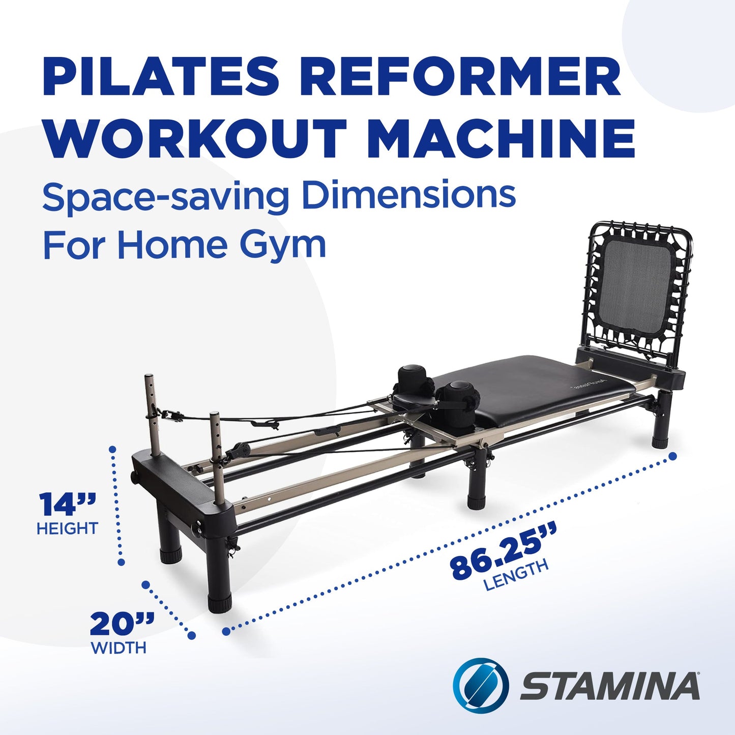 Stamina Products AeroPilates Premier Foldable Reformer Pilates Board Machine w/ Cardio Rebounder -164792