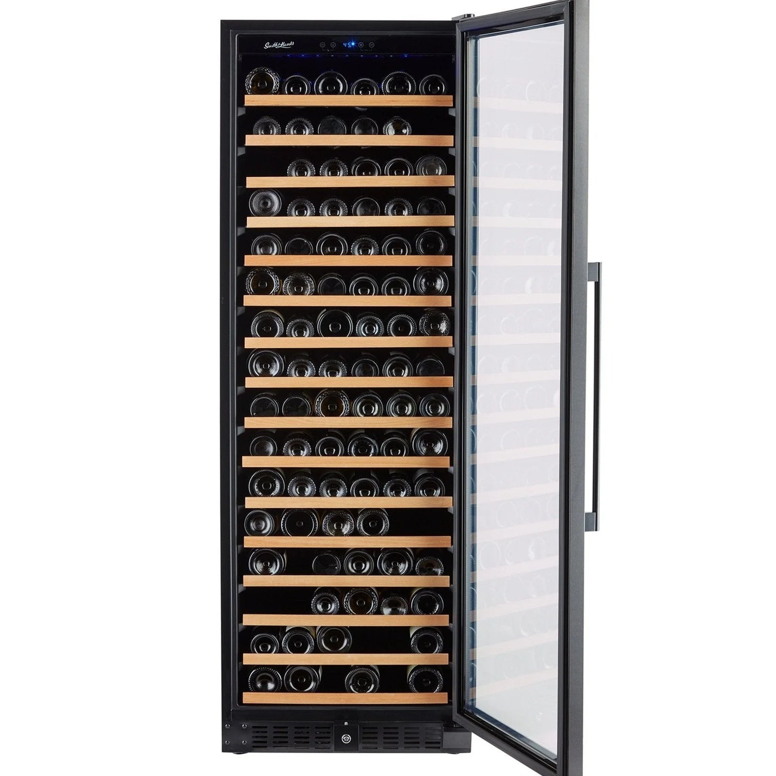 166 Bottle Black Stainless Wine Refrigerator, Single Zone - Backyard Provider