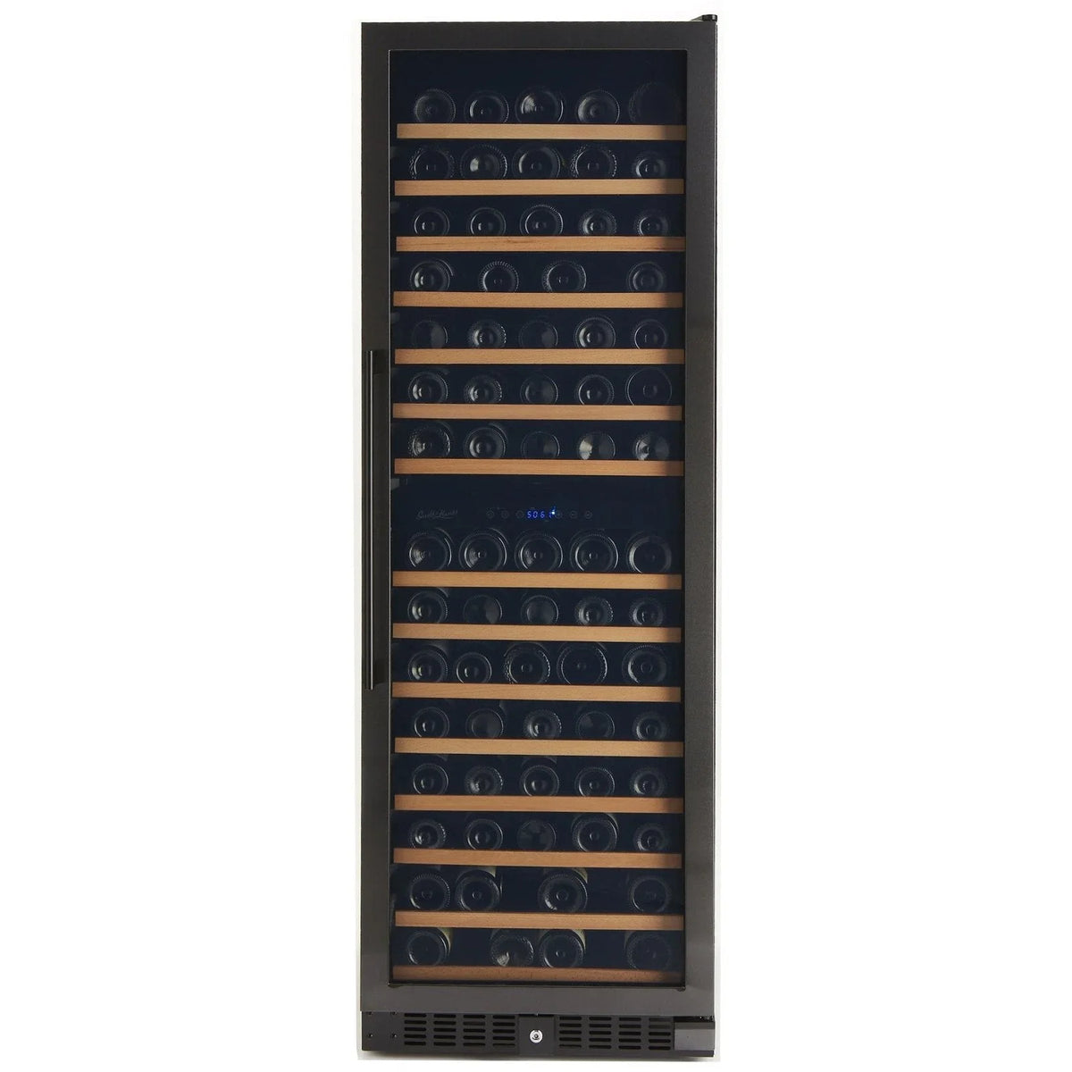 166 Bottle Black Stainless Wine Refrigerator, Dual Zone