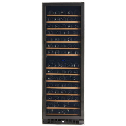 166 Bottle Black Stainless Wine Refrigerator, Dual Zone