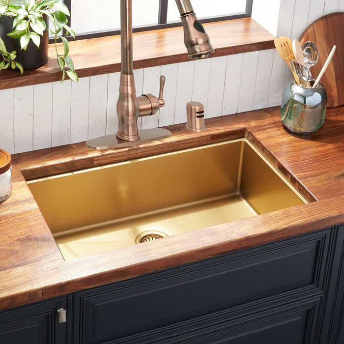 Akicon Single Bowl Undermount Copper Kitchen Sink - AKS503-C