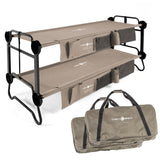 Disc-O-Bed Large Cam-O-Bunk Benchable Double Cot with Storage Organizers, Tan - 168025