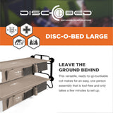 Disc-O-Bed Large Cam-O-Bunk Benchable Double Cot with Storage Organizers, Tan - 168025