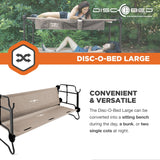 Disc-O-Bed Large Cam-O-Bunk Benchable Double Cot with Storage Organizers, Tan - 168025