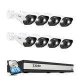 Zosi C182 4K 16 Channel 8 Camera Spotlight Camera System + 4TB Hard Drive - C182 4K 16 Chan