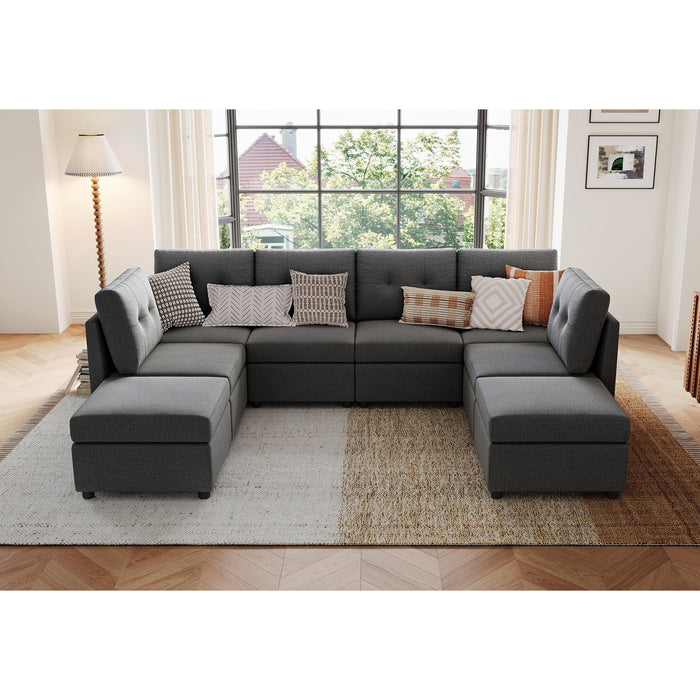 LINSY HOME RUBIK III 6 Seats With 2 Ottomans & Covers - US-LH-SPF-Sofa-S800-A-62100-BTS1-0-00