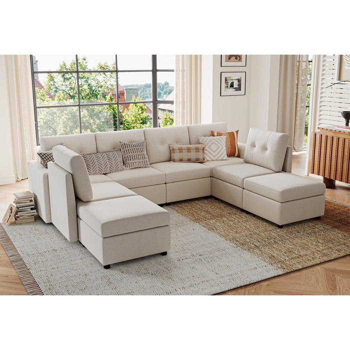 LINSY HOME RUBIK III 6 Seats With 2 Ottomans & Covers - US-LH-SPF-Sofa-S800-A-62100-BTS1-0-00