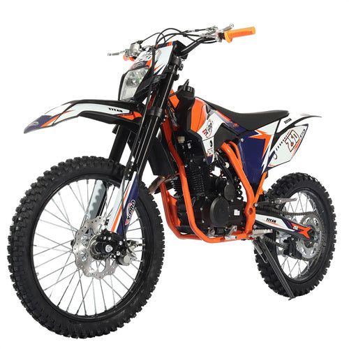 X-PRO Titan 250cc Dirt Bike with LED Headlight, 5-Speed Manual Transmission, Electric/Kick Start! Big 21"/18" Wheels! Zongshen Brand Engine - DB-K018