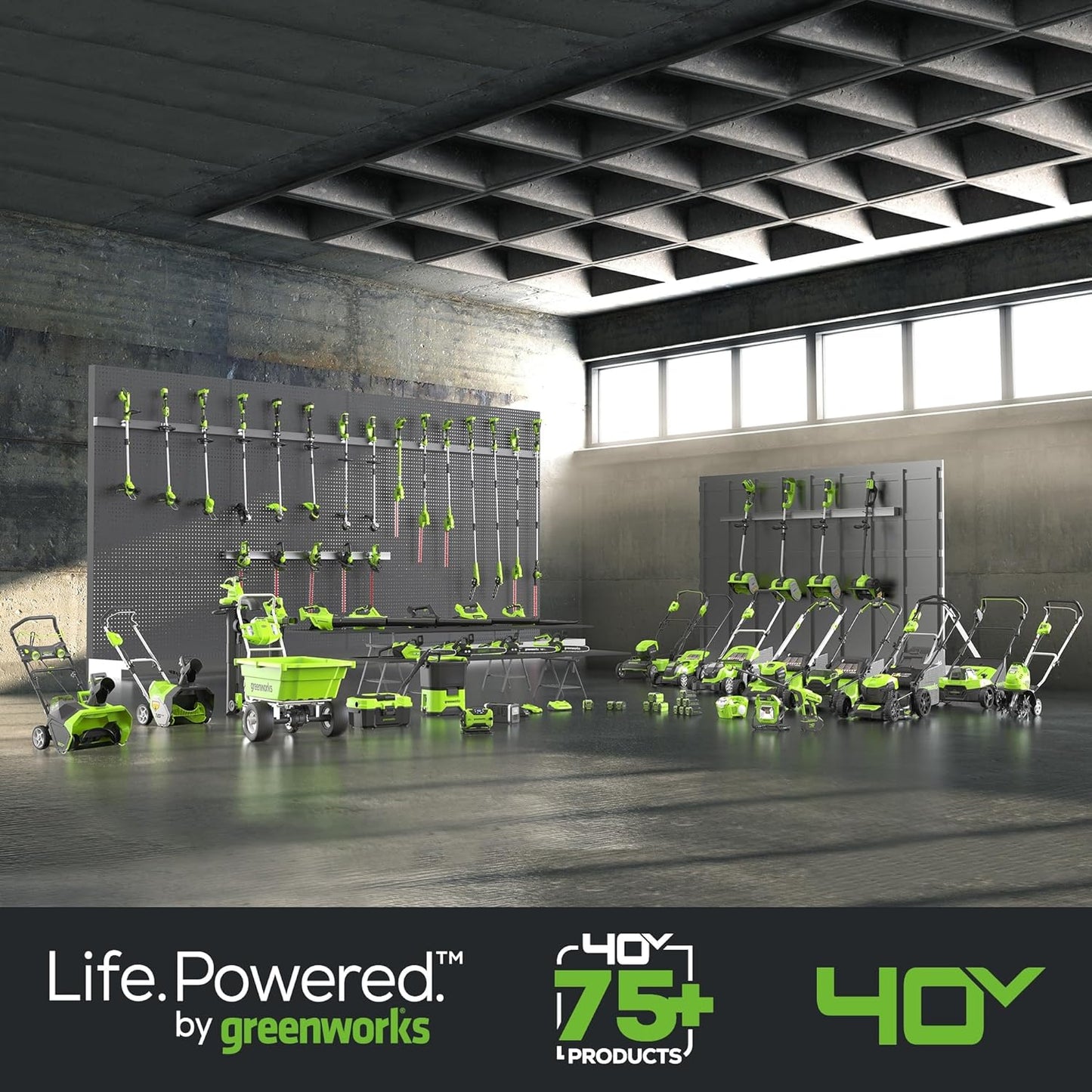 Greenworks 40V 25" Cordless Battery Brushless Dual Blade Self-Propelled Lawn Mower w/ (2) 4.0Ah Batteries & Dual Port Charger - 2543802