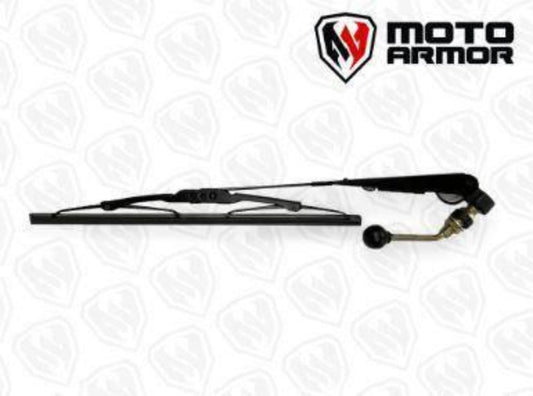 Moto Armor Polaris RZR XP 1000, Turbo Full Glass Windshield (2019+) - MA-RZ19-WS-GLS-BLK-C-Y
