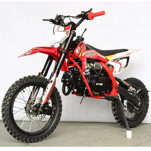 X-PRO Storm 125cc Dirt Bike with 4-speed Manual Transmission, Kick Start! Big 14"/12" Tires! Zongshen Brand Engine - DB-X38-Orange