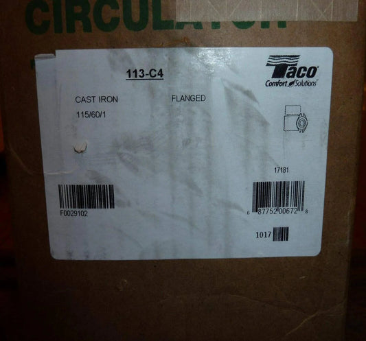 Taco Cast Iron Three-Piece Circulator Pump 1/8 HP - 113-C4