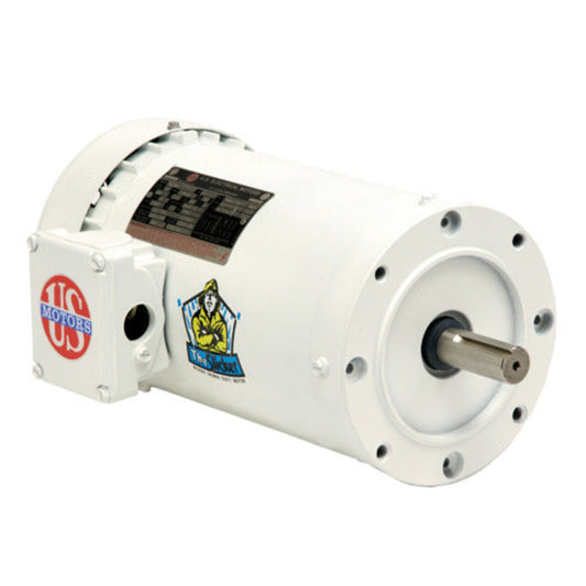 US-Nidec WD34S2ACR White Epoxy Washdown Motor 3/4 HP TENV C-Face / Footless - WD34S2ACR
