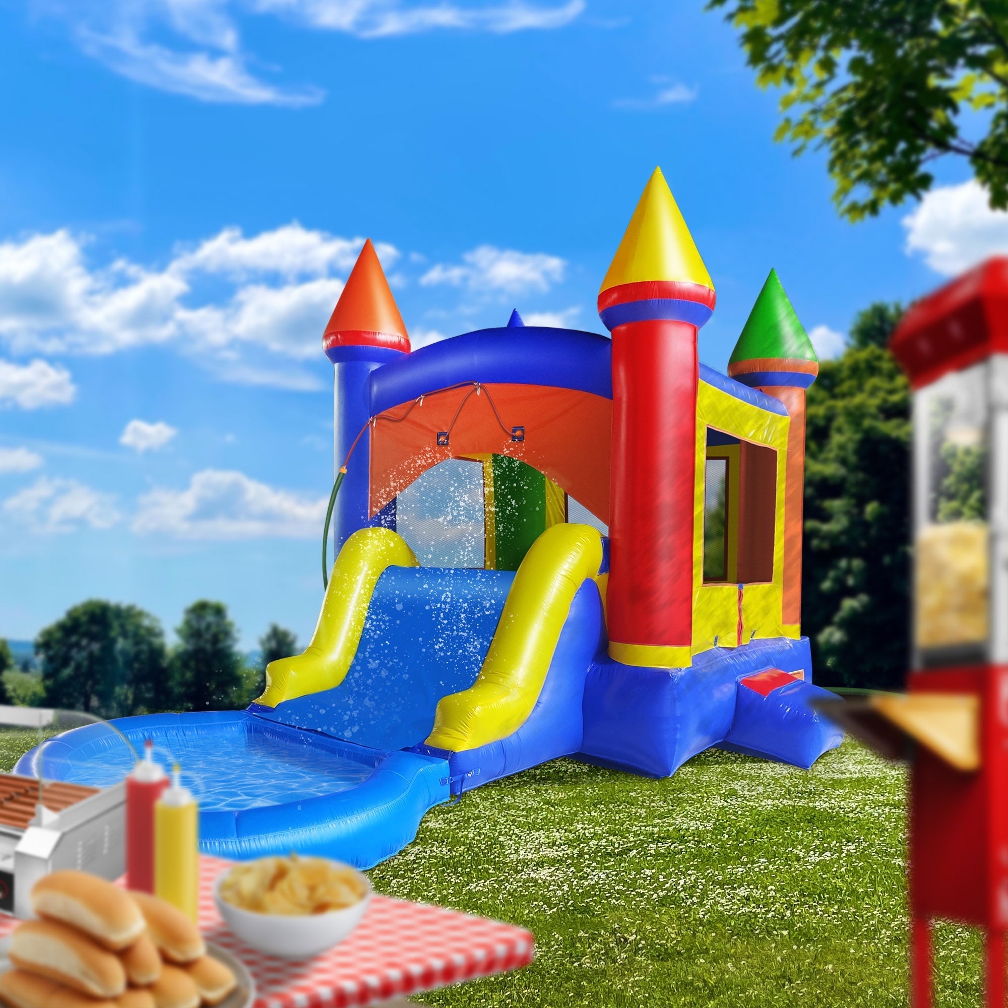 Commercial Inflatable Bounce House with Water Slide and Blower - Backyard Provider