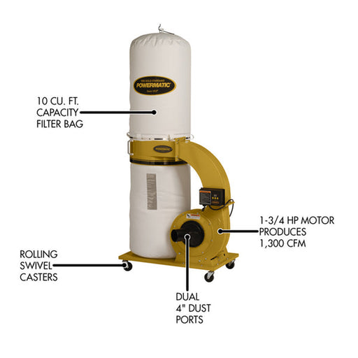 Powermatic PM1300TX-BK Dust Collector- PM9-1791078K