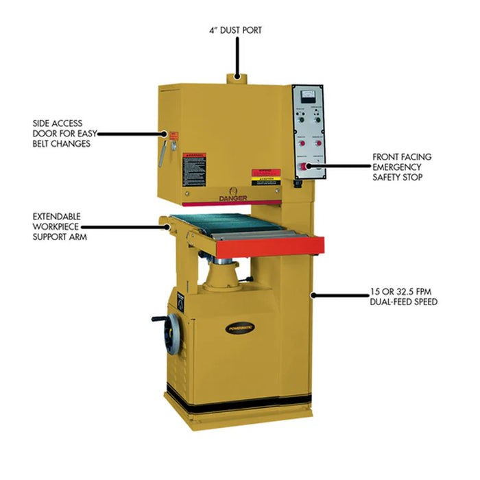 Powermatic 1632 Open End Belt Sander 5hp, 1ph, 230v - PM9-1791250