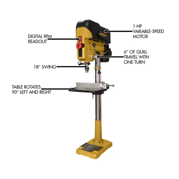 Powermatic PM2800B Drill Press, 1HP 1PH 115/230V - PM9-1792800B