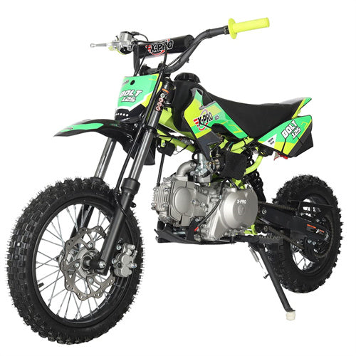 X-PRO Bolt 125cc Dirt Bike with Automatic Transmission, Electric Start, Big 14"/12" Tires - DB-K028-Black