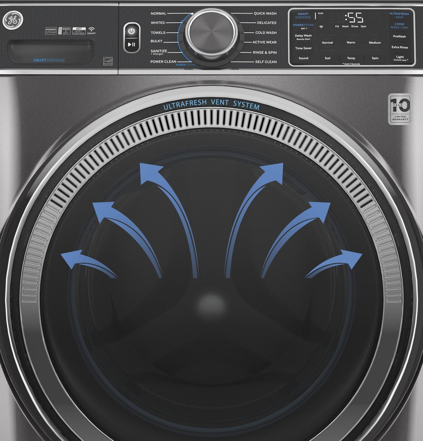 GE APPLIANCES GFW655SSVWW 5.0 cu. ft. Smart Front Load Washer - GFW655SSVWW-KT