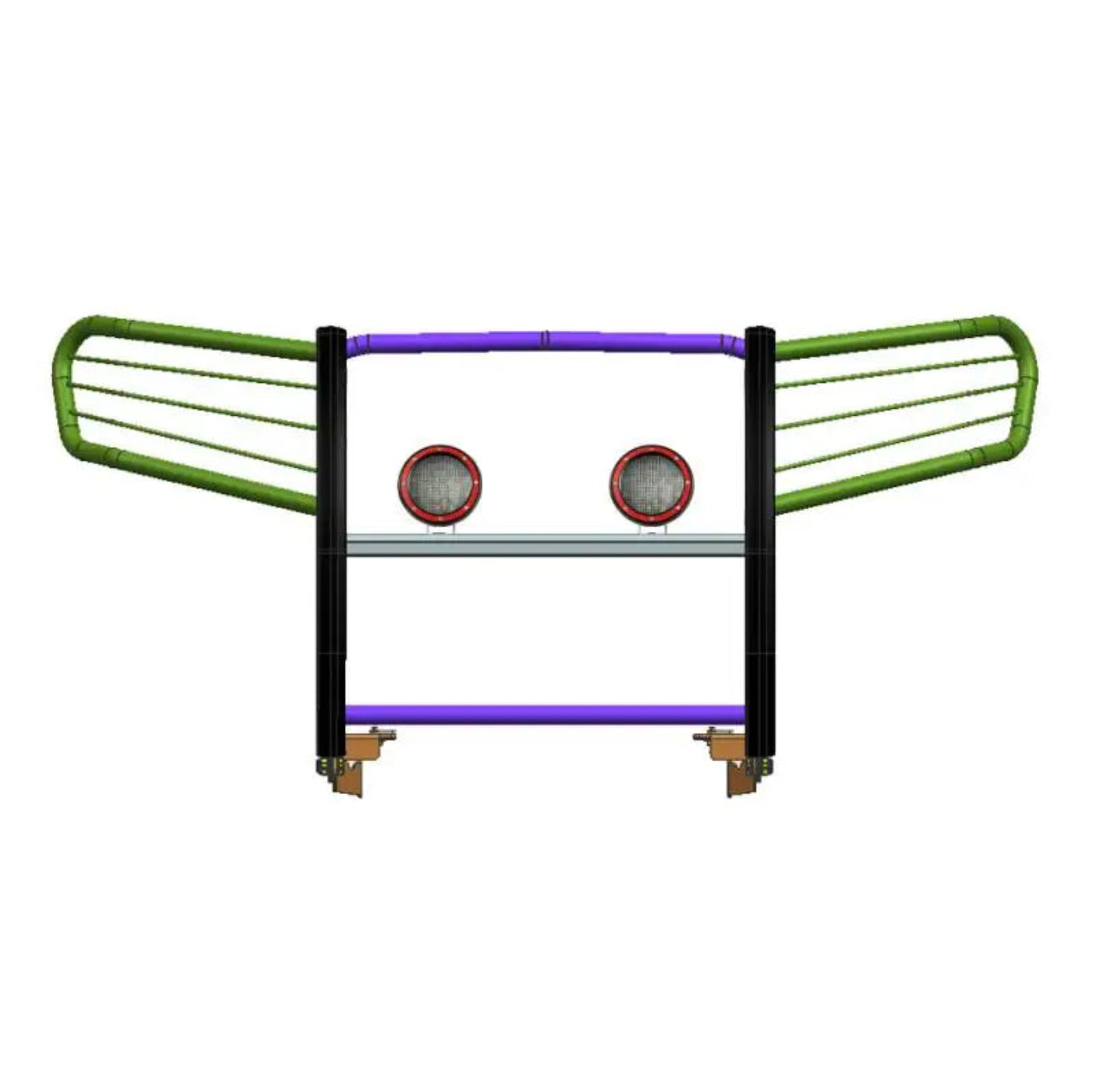 Black Horse 17H151402MA-PLFR Grille Guard Kit - BLK7H151402FR