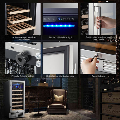 BODEGAcooler 15" 26 Bottles Small Wine Refrigerator