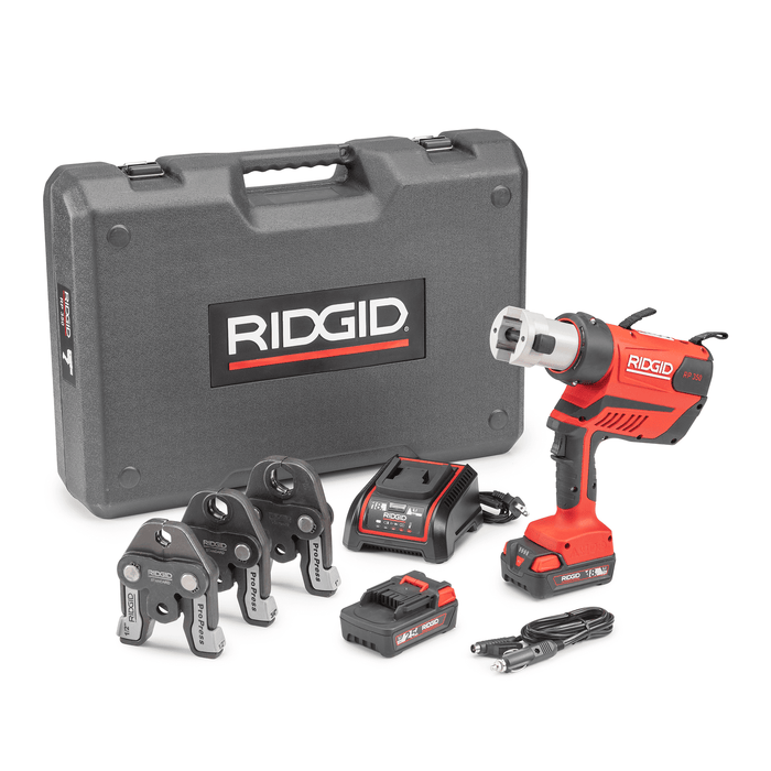 Ridgid Model RP 350 RP 350 Battery Kit W/ ProPress Jaws 1/2" - 1" , KIT, RP 350-B+1/2-1" PP+LIO - 67058